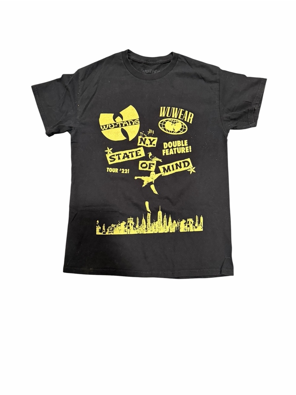 Wu-Tang WUWEAR "State of Mind" Black T-Shirt with Yellow Graphics